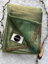 Indupriyaa Green Burbury Satin Designer Saree